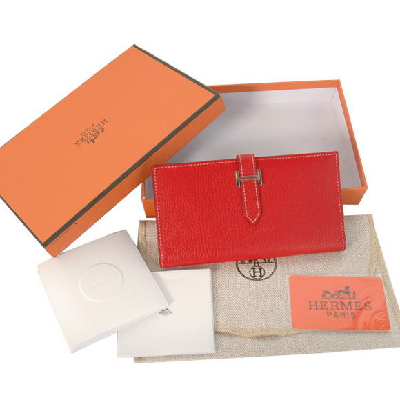 Cheap Fake Hermes Bearn Japonaise Bi-Fold Wallets H208 Red - Click Image to Close